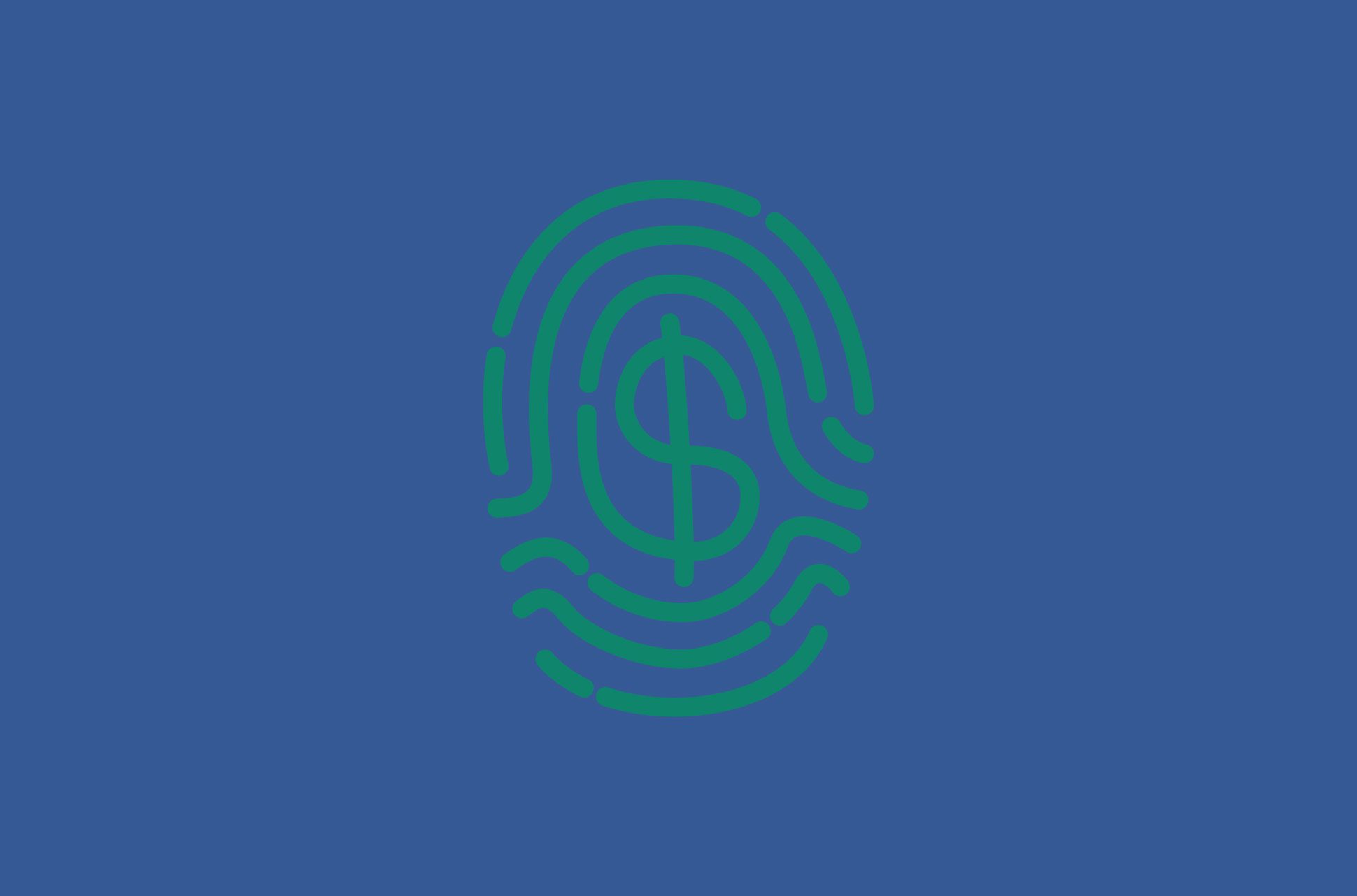 fingerprint with dollar sign imprinted