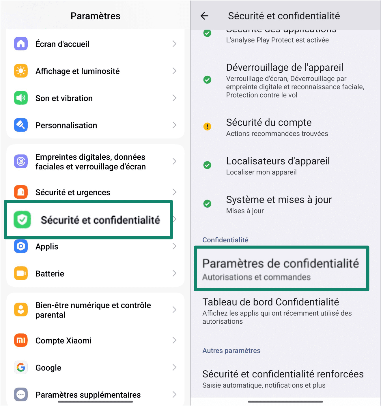 Select Privacy Android Fr