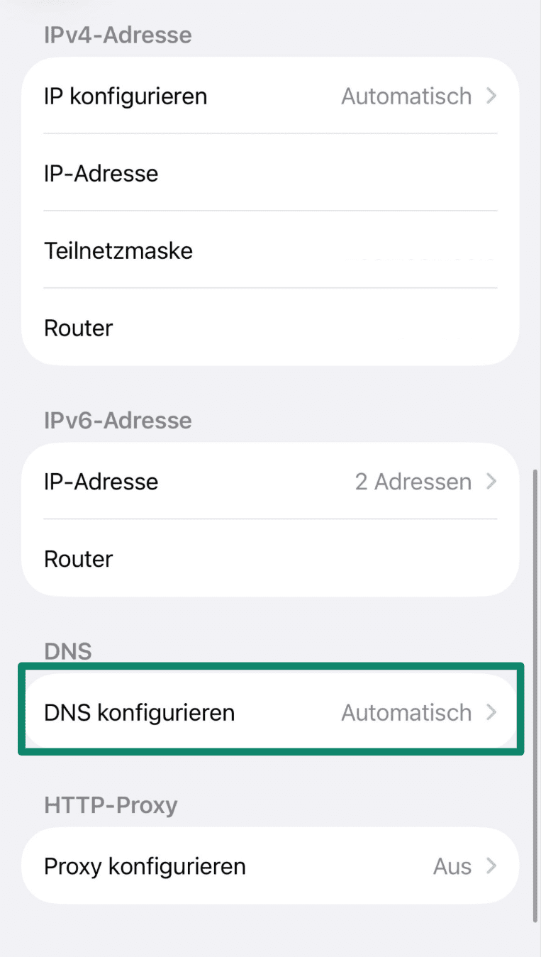 Change your DNS configuration to manual to enable you modify the settings as you please.