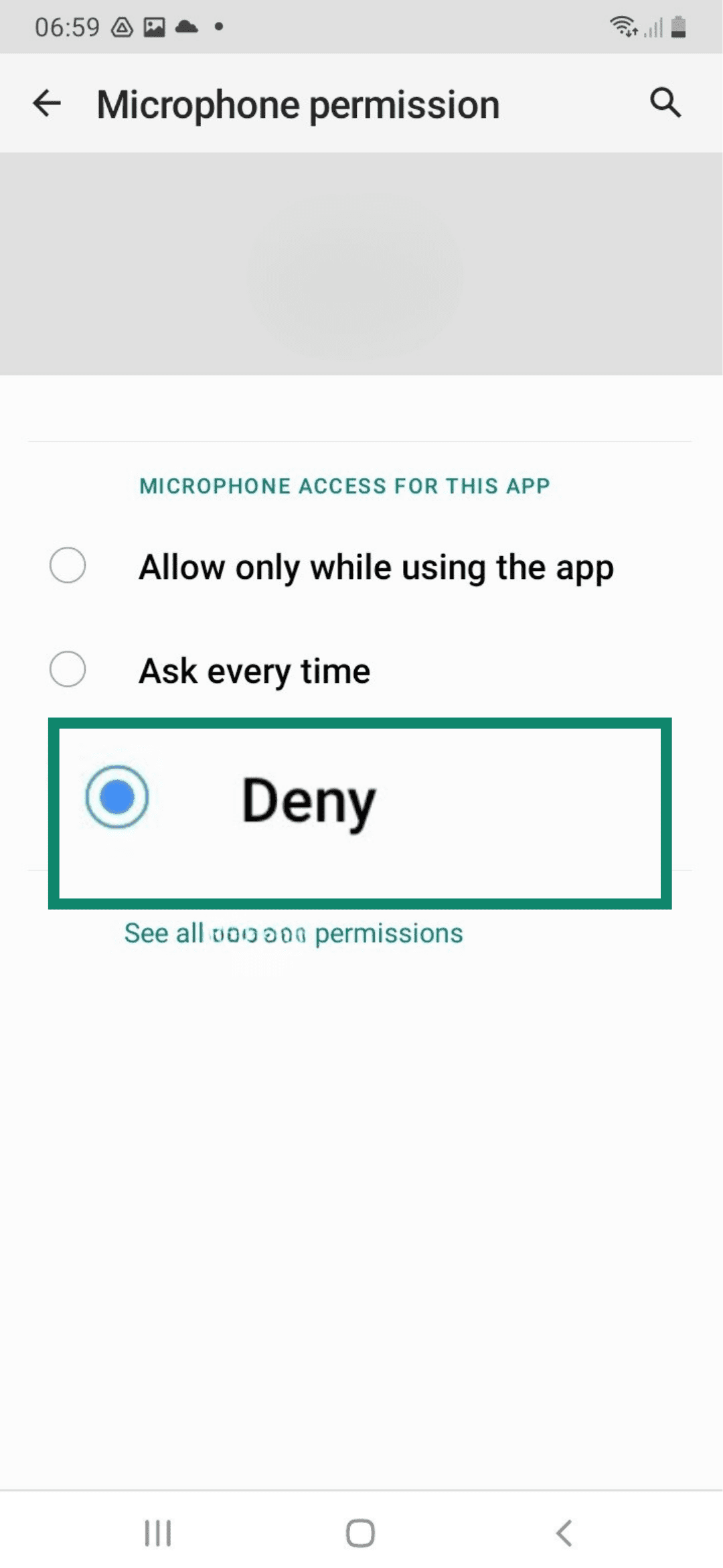 How to deny microphone access to an app on an older Android.