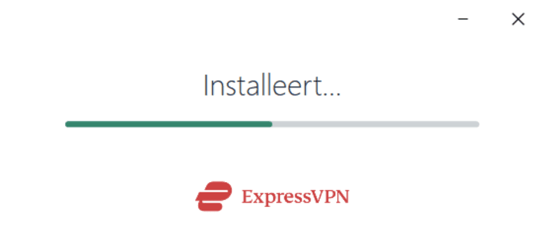 ExpressVPN installation in progress on Windows.