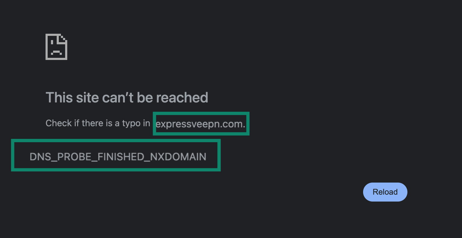 DNS errors and problems can come from misspelled domain names.