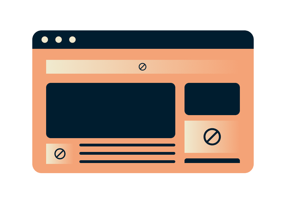 geavanceerde bescherming adblocker illustratie funtie website webpagina blokkeren