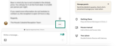 Airbnb Messages screen showing three dots.