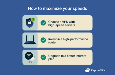 Three tips for maximizing speeds while using a VPN.