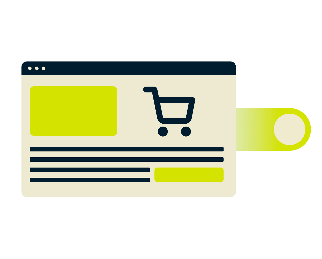 Fereastra browser-ului de cumpărături.