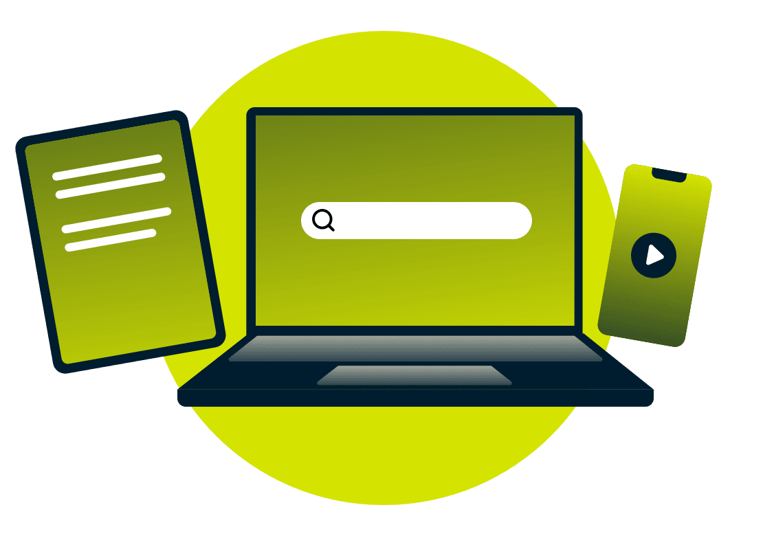 Un ordinateur portable, une tablette et un smartphone.