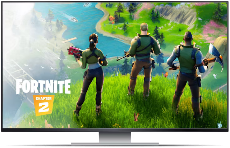 Geforce now scherm met Fortnite