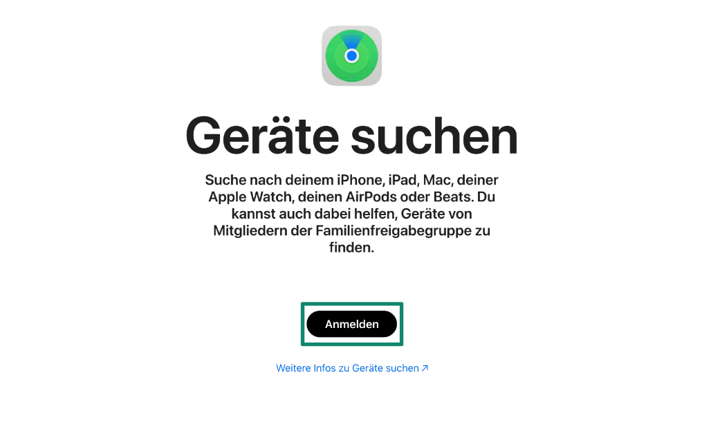 iCloud Find Devices page.