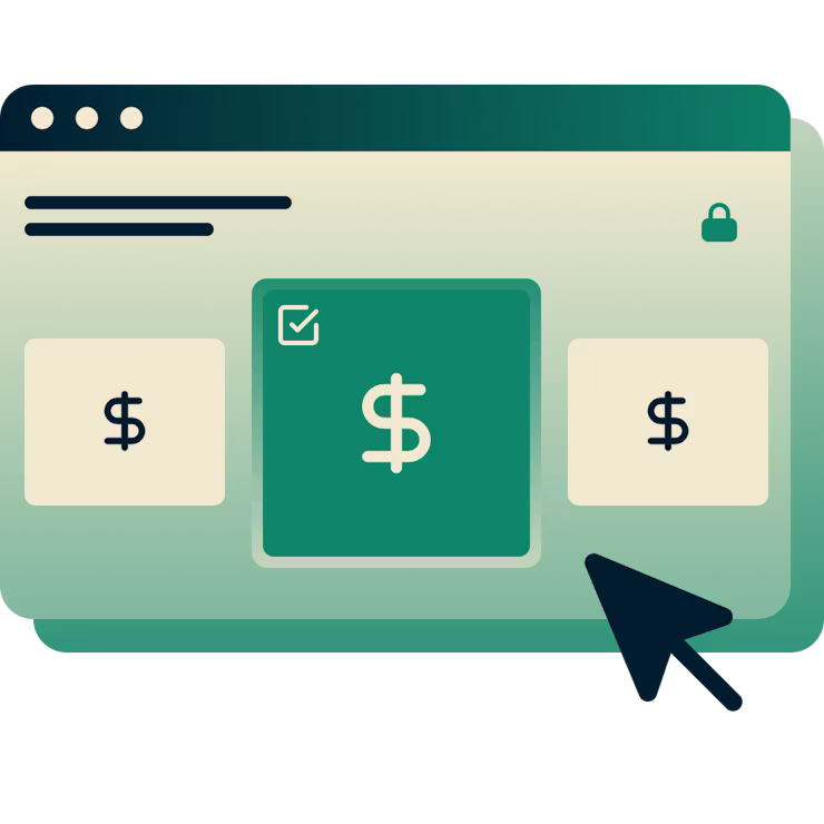 Order sign-up page showing three plans, including an ExpressVPN year plan and monthly plan. 