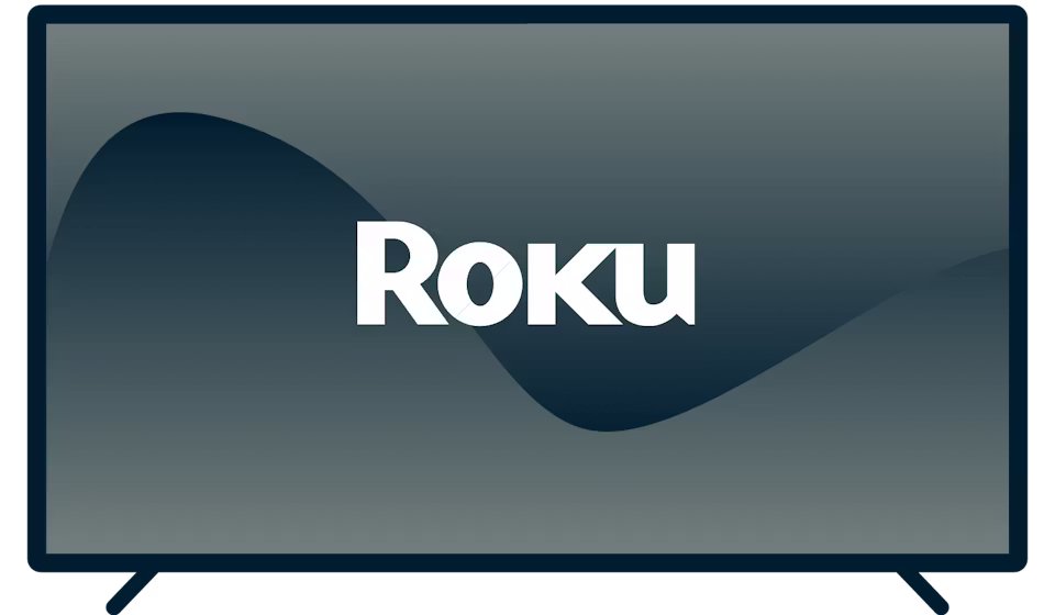 Roku-logotypen på en TV.