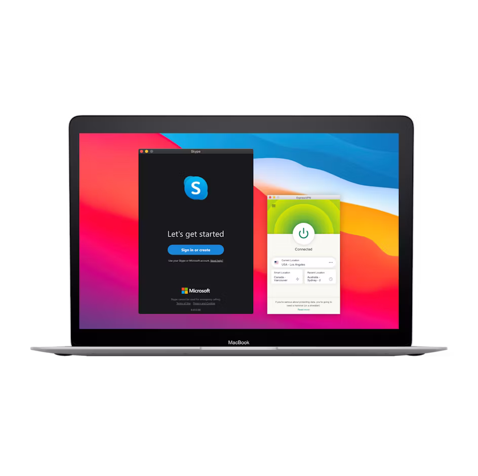 Skype-bukergrensesnitt med VPN.
