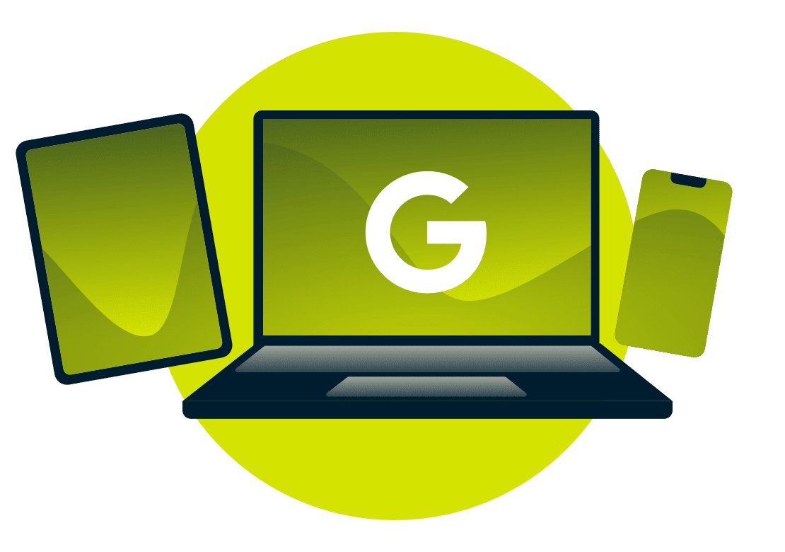 Geräte mit dem Google-Logo auf ihnen.