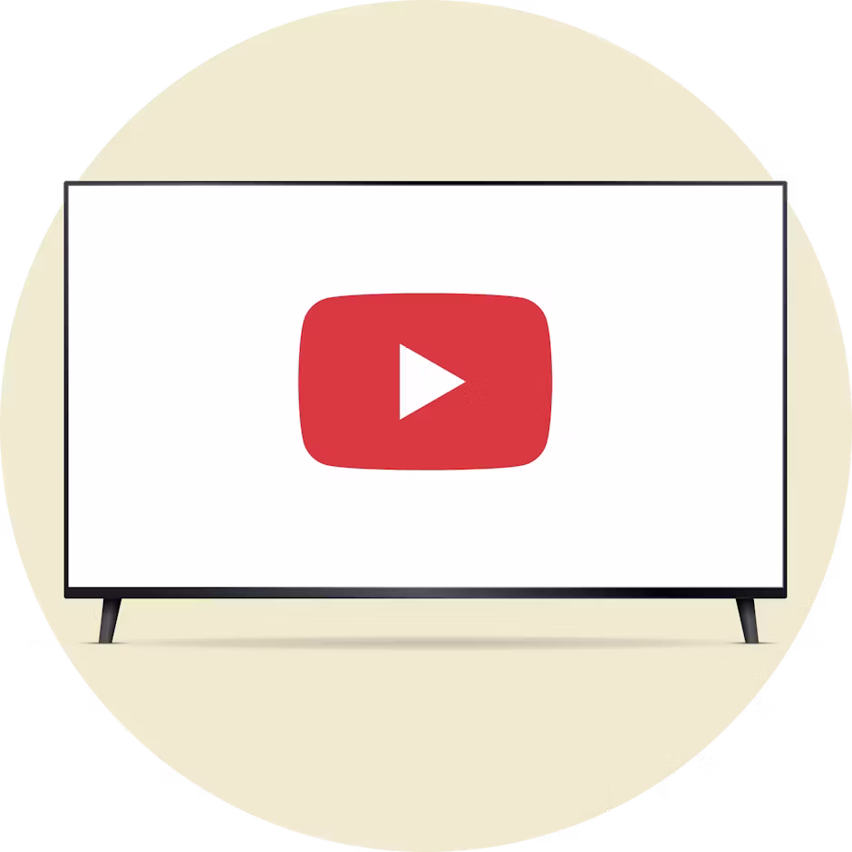 YouTube TV-logo på en skjerm.