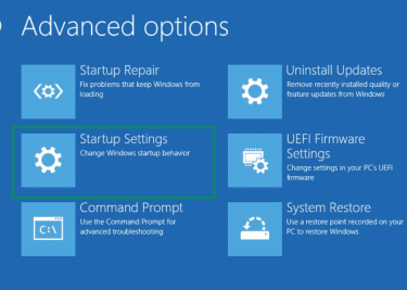Open Startup Settings on a Windows PC.