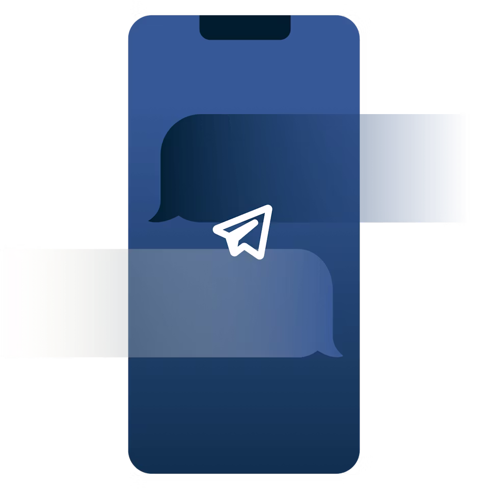 A messaging app with a key on a phone screen.