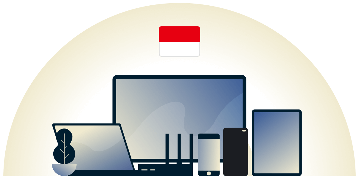 様々なデバイスを守るインドネシアのVPN