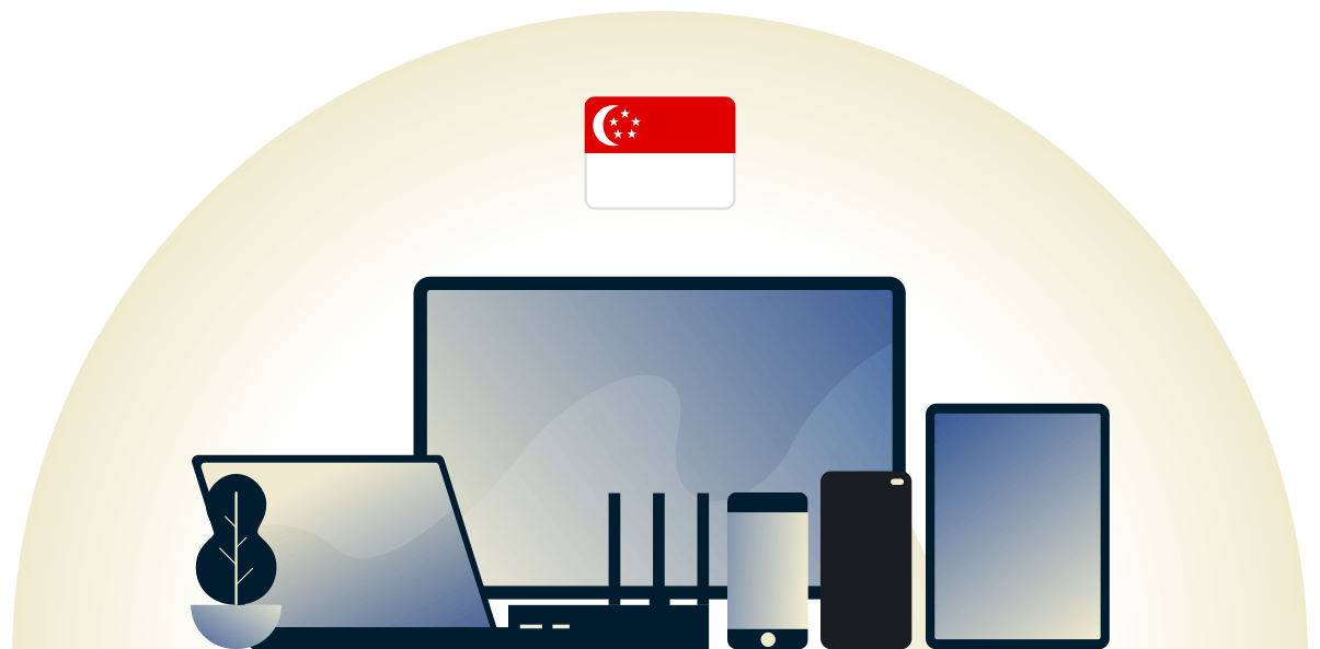 Çeşitli cihazları koruyan Singapur VPN.