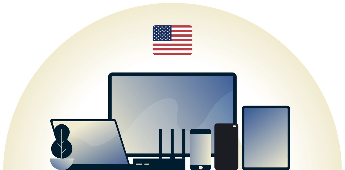 US VPN beskytter en rekke enheter.