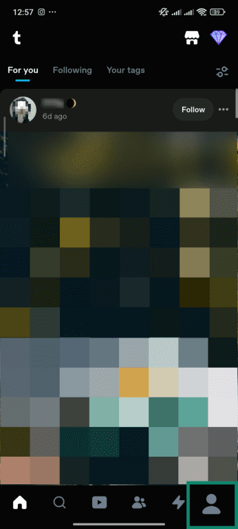 How to access the Tumblr accounts page on mobile