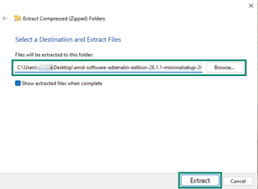 Archive manager prompt to extract files.