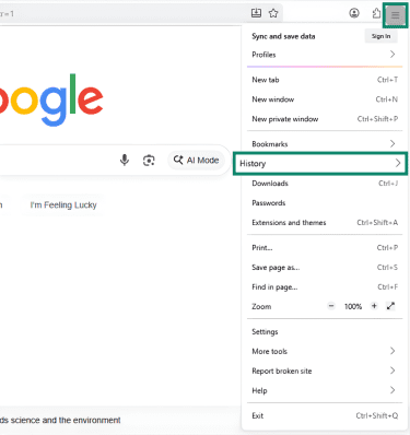 Finding search history on Firefox.