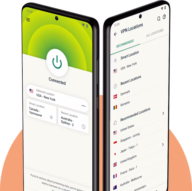 Android-puhelimet ExpressVPN:llä