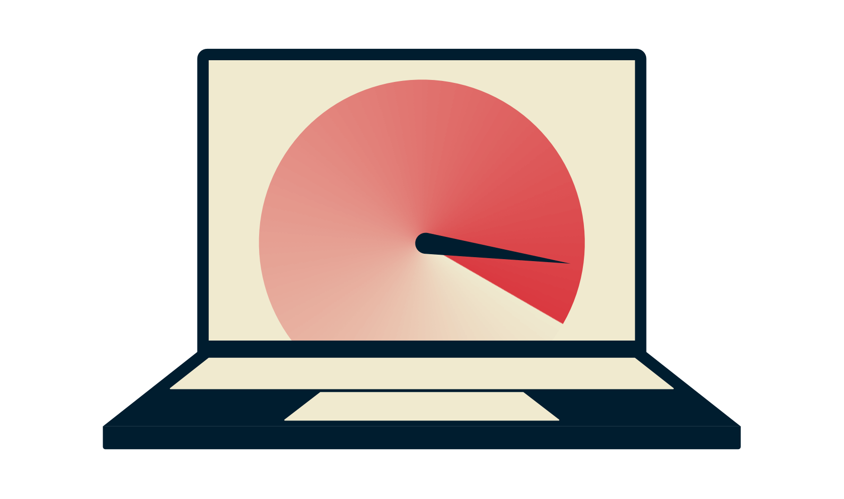 Kannettava tietokone, jossa on nopeusmittari