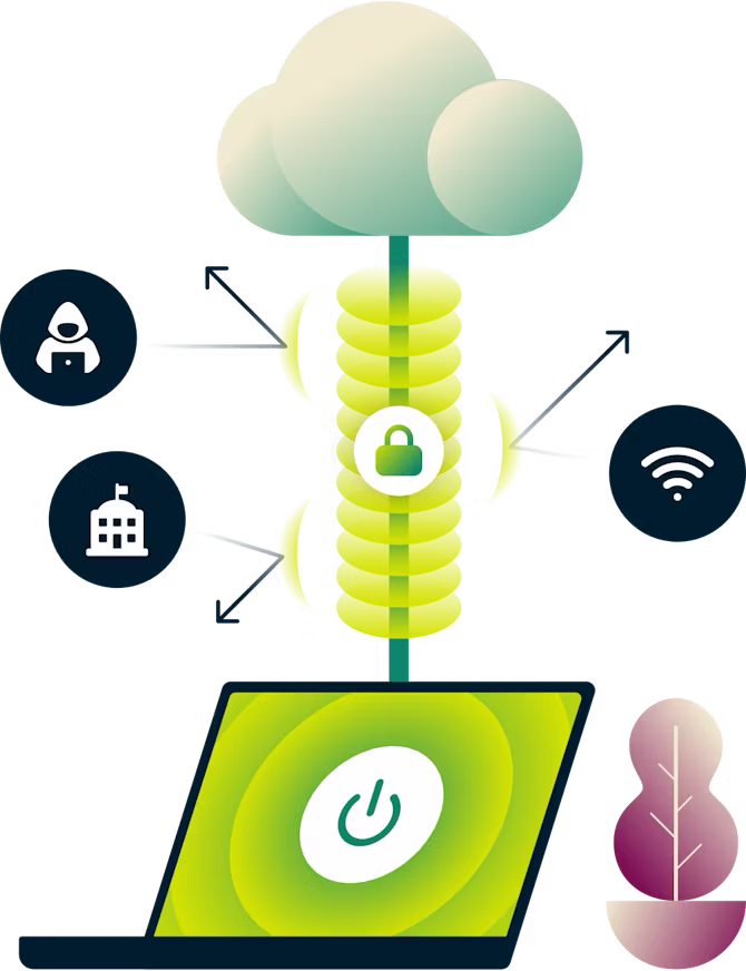 Diagrama sobre como uma VPN protege você